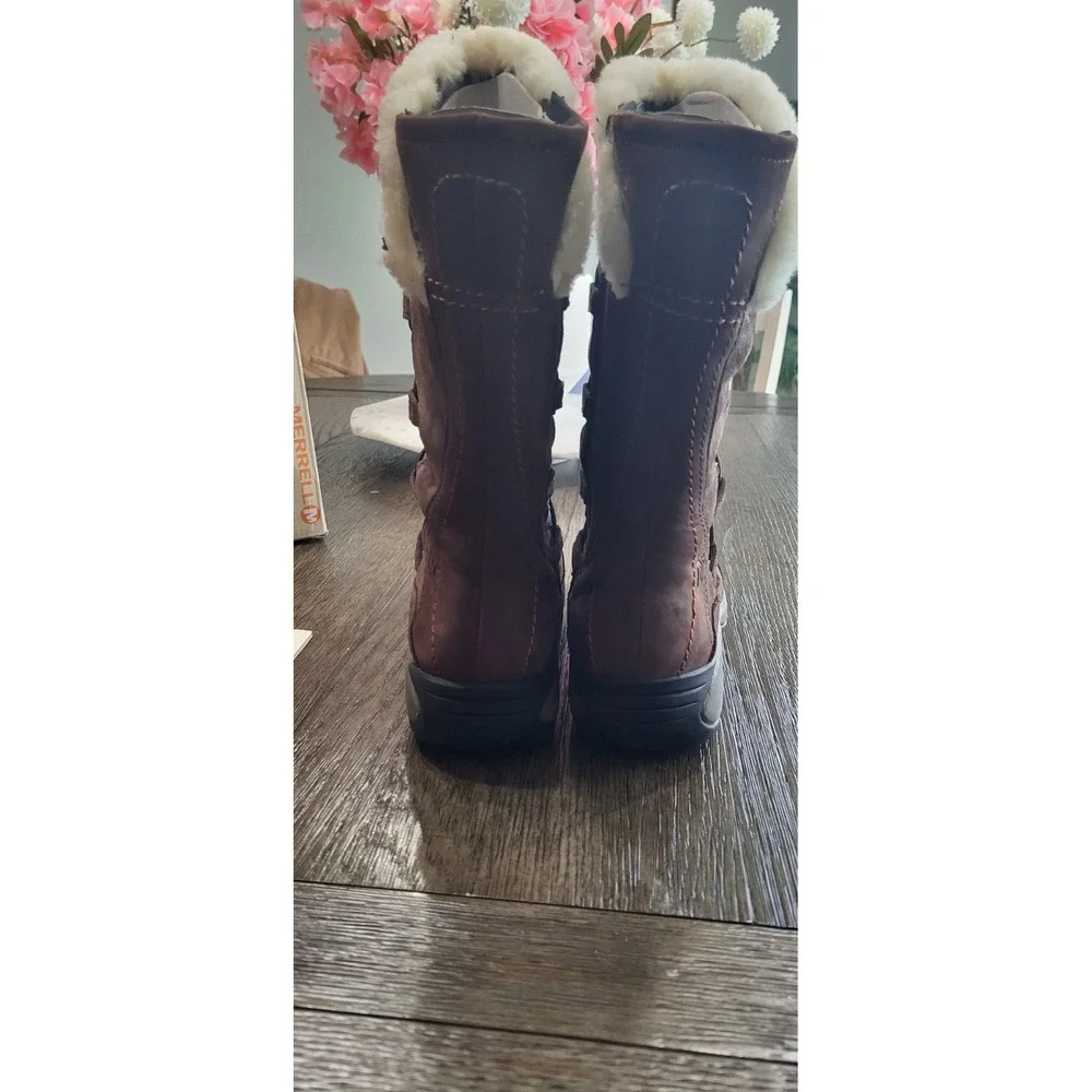 Merrell‎ Encore Apex Waterproof Winter Boots Womens 7.5 Coffee Bean Brown J66638